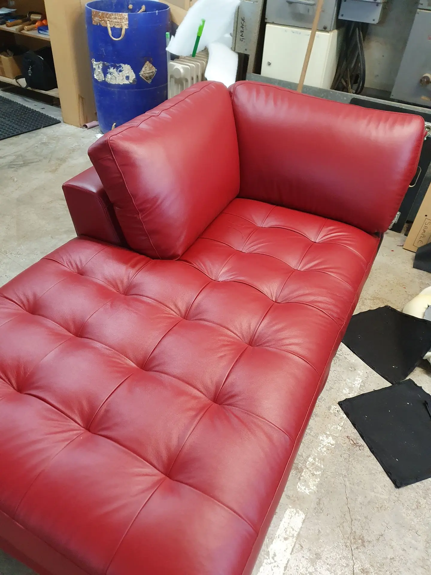 reupholstered sofa